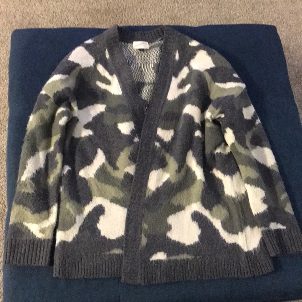 Camo cardigan sweater